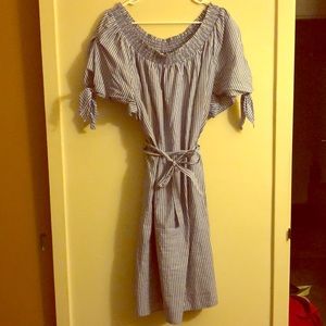 Striped dress with tie waist